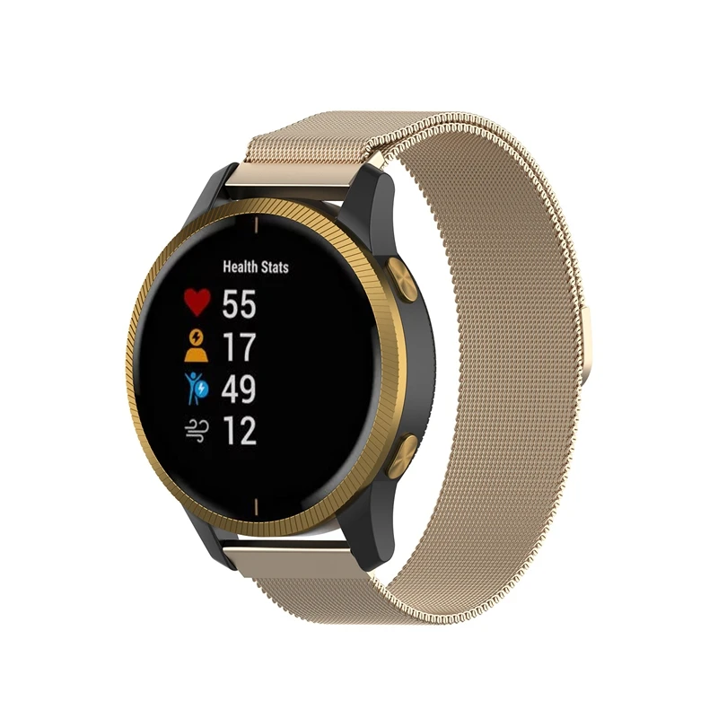 Champagne JKER магнитный ремешок для наручных часов Garmin Venu из нержавеющей стали с металлической петлей для наручных часов Garmin Vivoactive 4S Vivoactive 4 - Цвет: Champagne