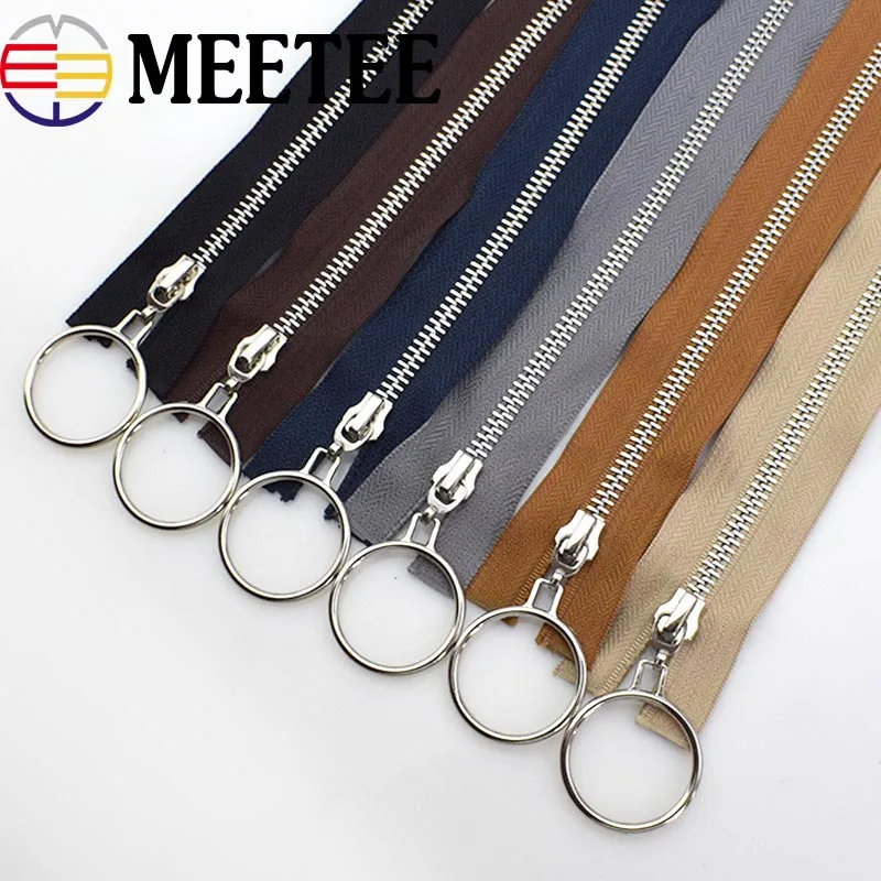 Серебряное уплотнительное кольцо открытые металлические молнии Fermeture Zip A Coudre Эко