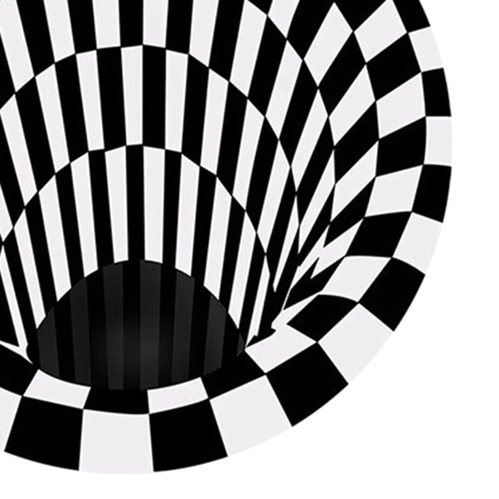 

3D Swirl Print Optical Illusion Areas Rug Carpet Floor Pad Non-slip Doormat Mats for Home