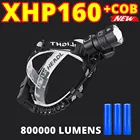 Супер мощный яркий светодиодный налобный фонарь XHP160, светодиодный налобный фонарь высокой мощности XHP90, перезаряжаемый налобный фонарь 18650, Usb, налобный фонарь для рыбалки