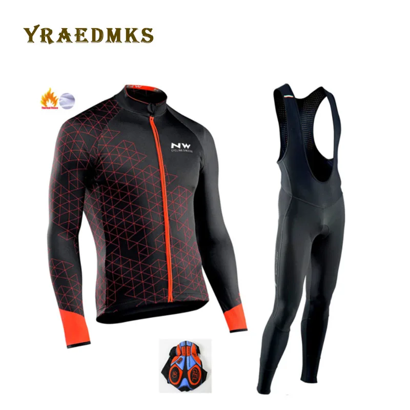 2019 Зимняя Теплая Флисовая одежда для велоспорта Мужской трикотажный костюм езды