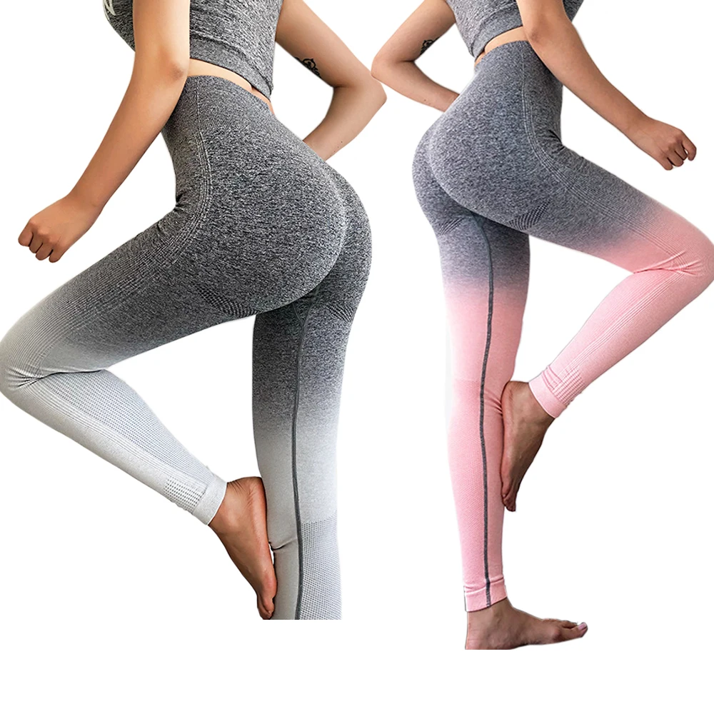 

Ombre Seamless Leggings Women Pant Tummy Control Gym Leggings Sport Fitness Workout Tights Female High Waist Athletic Leggings