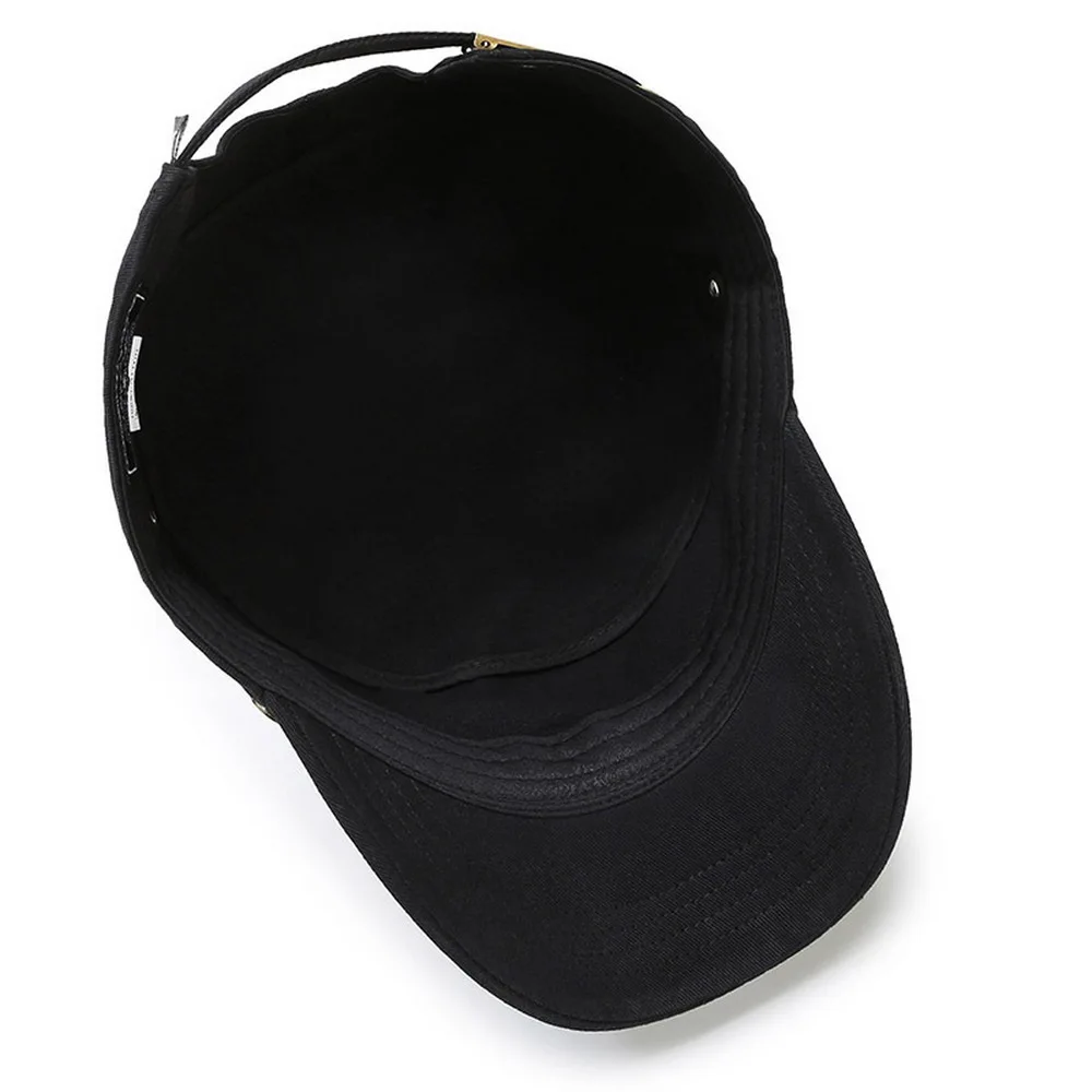 

Four Seasons Man Flat Cap Simple Style Cotton Button Decoration Adjustable Head Circumference Outdoor Sports Male Hats