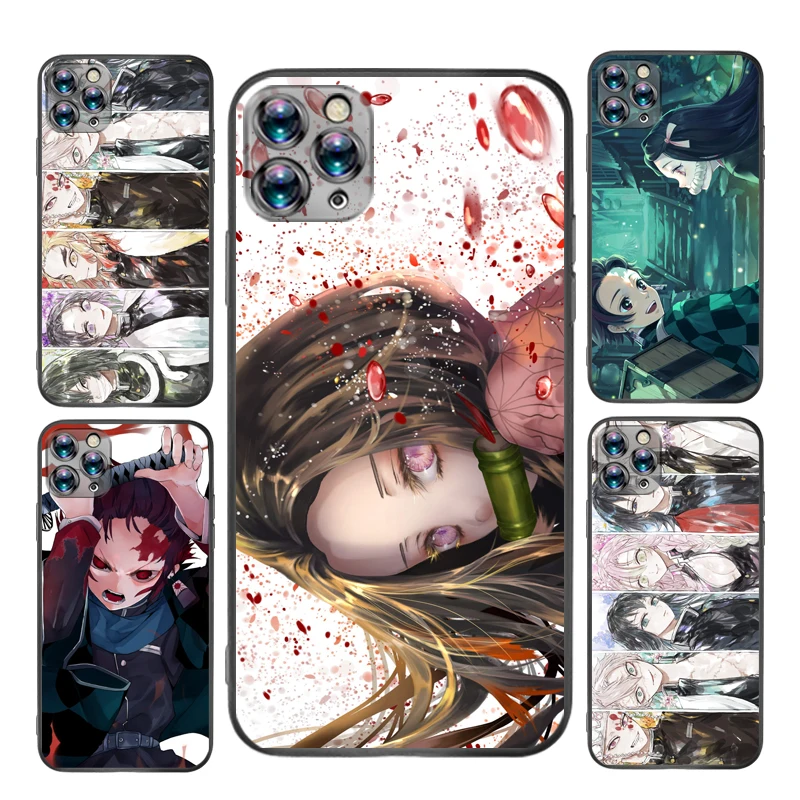 

Newest Japan Anime Demon Slayer Phone Case For iPhone X XS XR MAX Cute Cellphone Mobilephone Personalised Designer Phone Cove