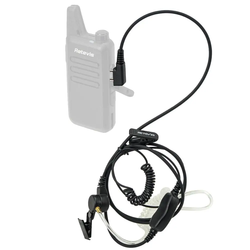 Фото Retevis EEK009 2Pin Walkie Talkie наушники Акустическая трубка Гарнитура с PTT микрофоном для Kenwood Puxing Retevis RT3S RT22 RT81 C9162A №4