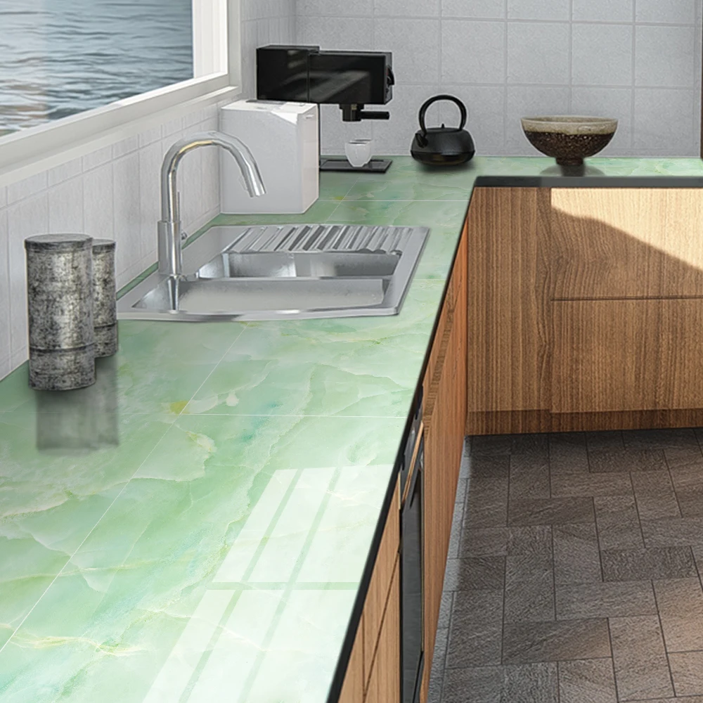 self adhesive classic marble tile stickers waterproof oil proof peel and stick wall sticker kitchen bathroom backsplash decor free global shipping