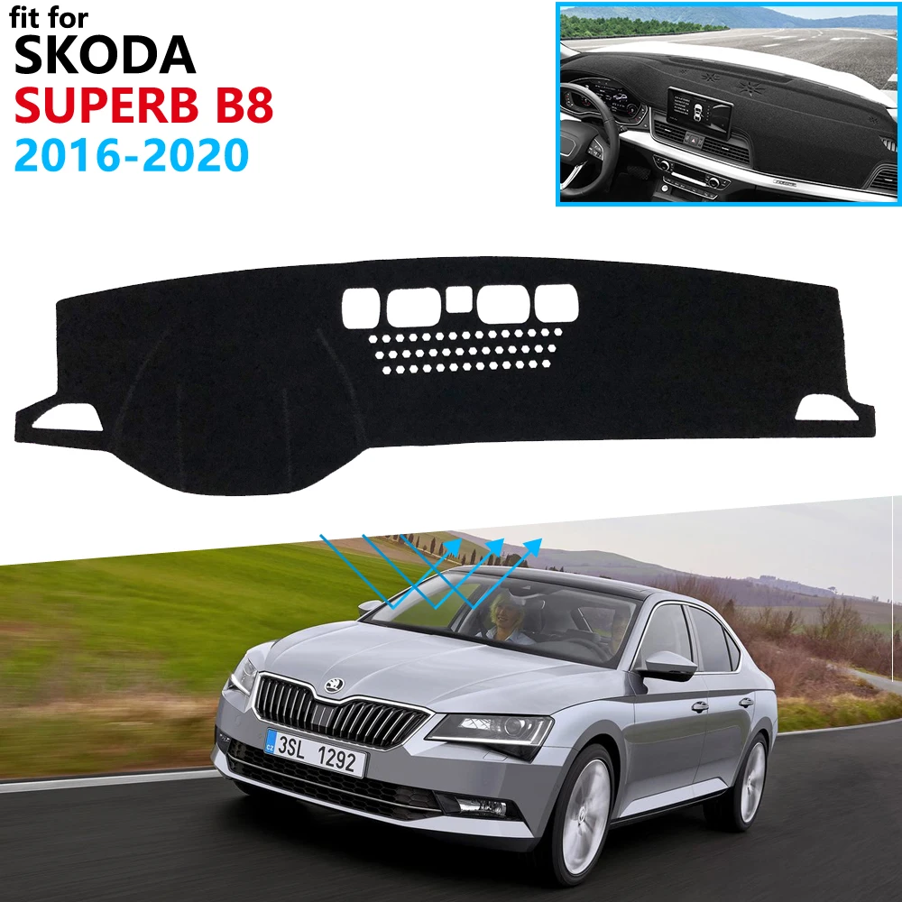 Защитная накладка на приборную панель для Skoda Superb 3 B8 3V 2016 2017 2018 2019 2020 MK3