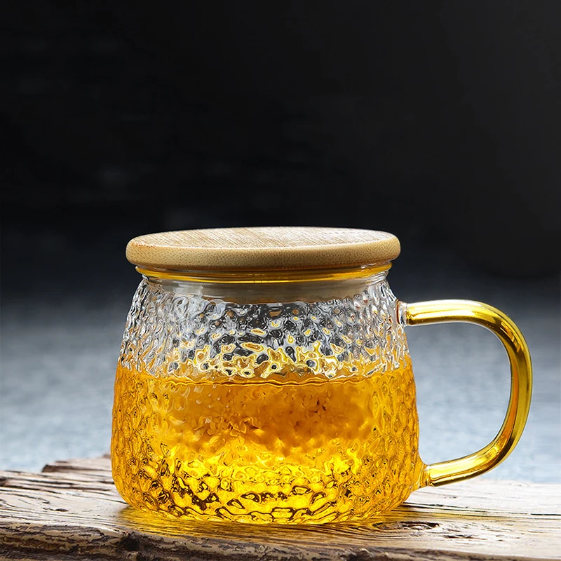 350 мл фильтр для чашки чая Стекло с бамбуковой и деревянной крышкой японский