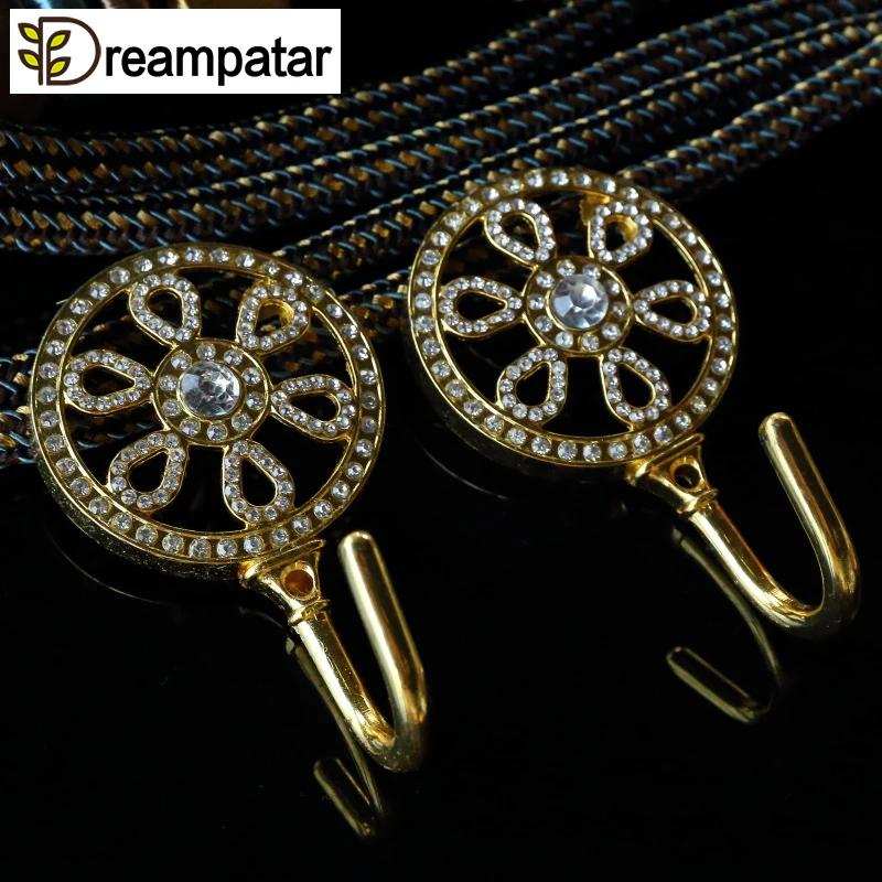 1 пара Европейская ретро золотая инкрустированная Круглая Большая Цветочная