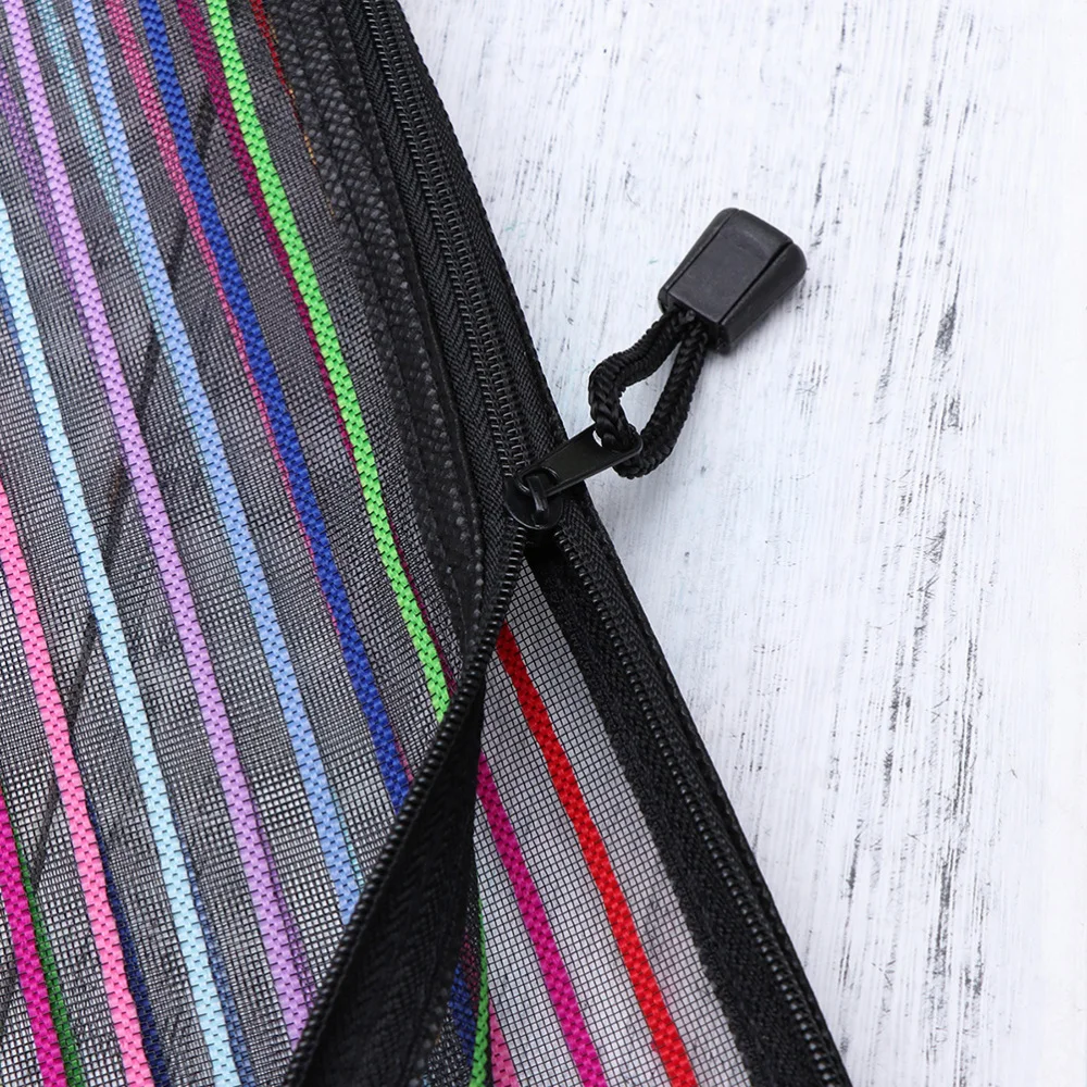 

14Pcs Colorful Portable Office Stationery Bag Mesh Zipper File Bag Waterproof Pencil Bag for Office School Supplies