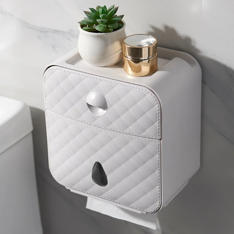 

Toilet Roll Holder Waterproof Paper Towel Holder Wall Mounted Wc Roll Paper Stand Case Tube Storage Box Bathroom Accessories