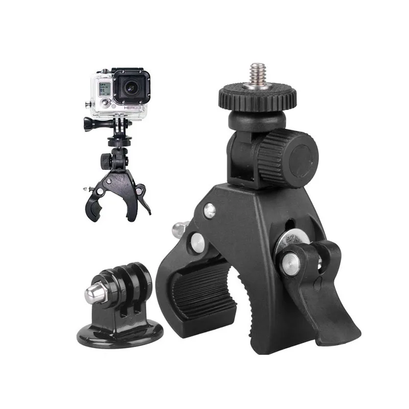 Black Bike Bicycle Motorcycle Handlebar Handle Clamp Bar Camera Mount Tripod Adapter For Gopro Hero 1 2 3 3+ 4 | Электроника