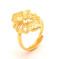 gold color flower butterfly rings for women trendy african arab ring middle east jewelry charm party wedding gift