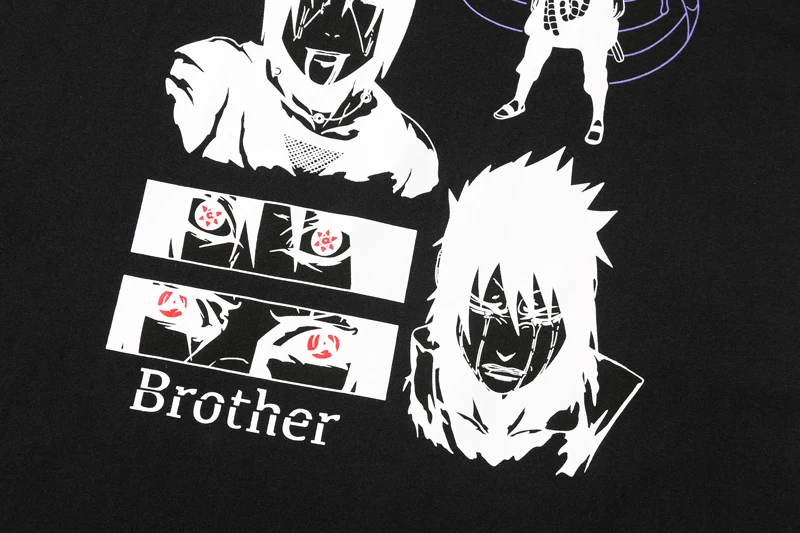 Футболка Наруто Учиха Итачи Харадзюку Мужская футболка оверсайз из 100% хлопка