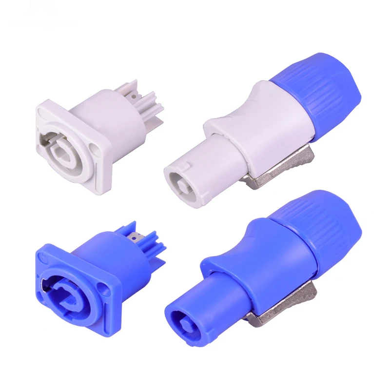 2xblue 2xlight grey 4 комплекта в партии соединитель Powercon, NAC3FCA+ NAC3MPA-1& NAC3FCB+ NAC3MPB-1, запираемый кабель разъем+ разъем шасси, Мощность-in& Мощность-out - Цвет: 2xblue 2xlight grey