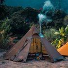 Палатка-пирамида ASTA GEAR, легкая 4-местная вигвам с дымовым отверстием, зимняя, 20D, для рыбалки и походов, 5