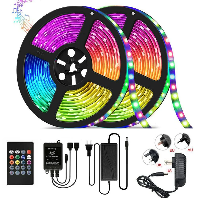 Светодиодная ленсветильник музыкальная синхронизированная меняющая цвет RGB 5050