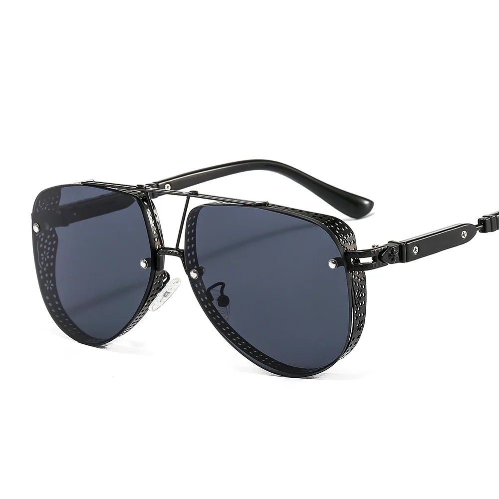 

Fashion Big Frame Sunglasses Men Square Metal Sun Glasses Women Retro Sun Glasses Vintage High Quality Gafas Oculos De Sol