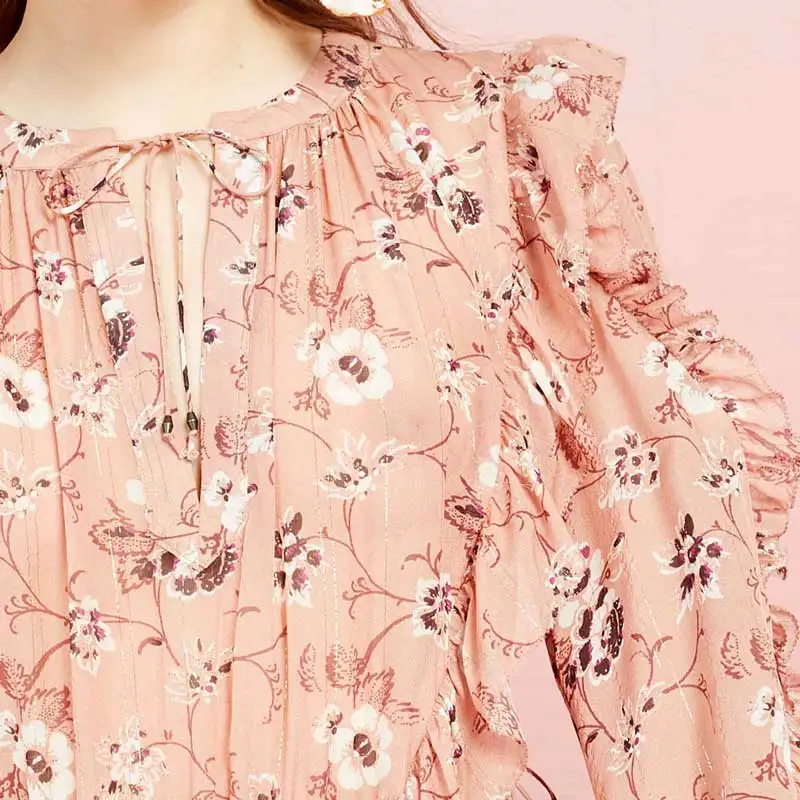 Женское платье с длинным рукавом богемный Вдохновленный цветочным принтом |