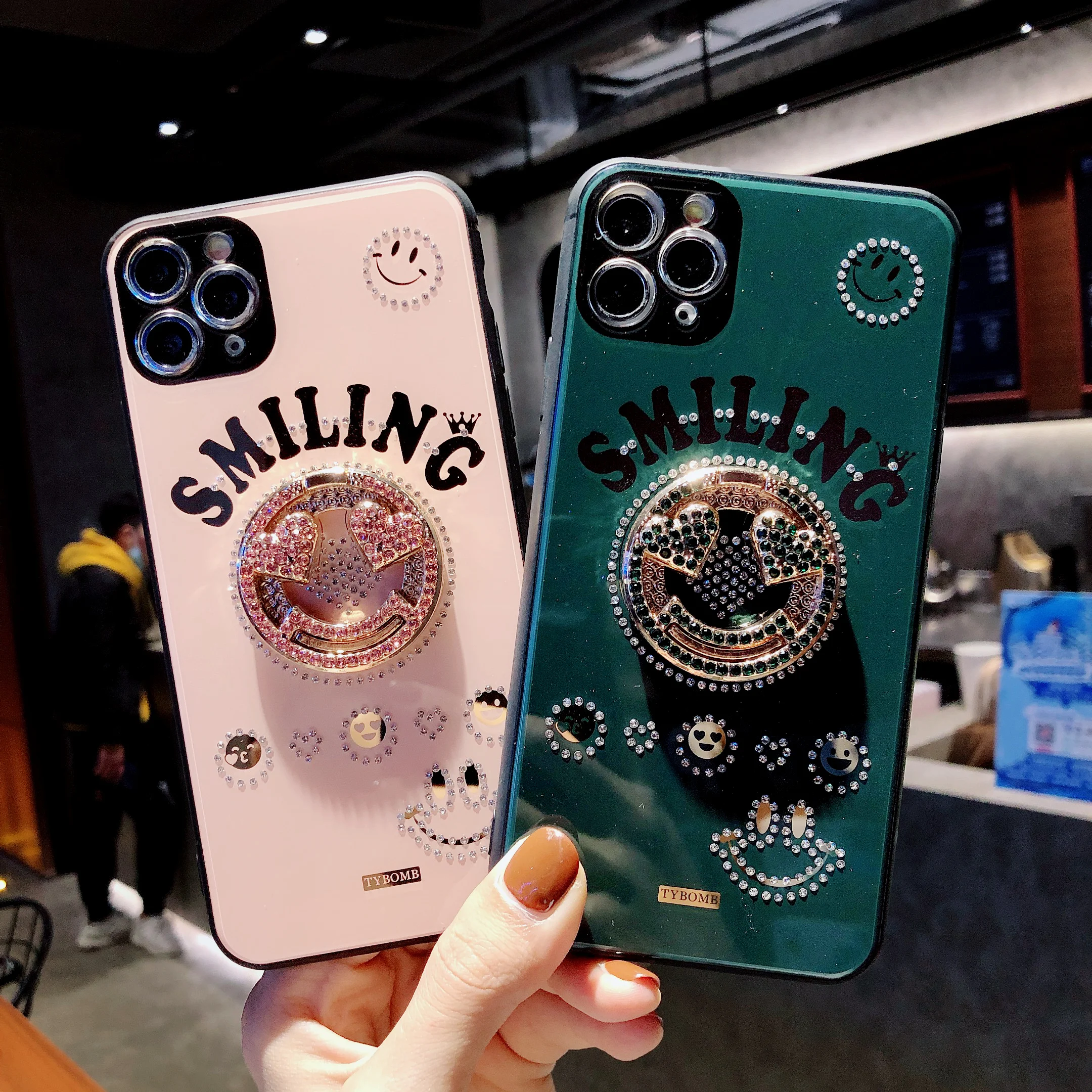 

Pencil Cases Smart Phone Anti-fall Case For Iphone 12 Pro Max 11 XR XS 78P Luxury Mirror Bracket Attracts The Eye Global New
