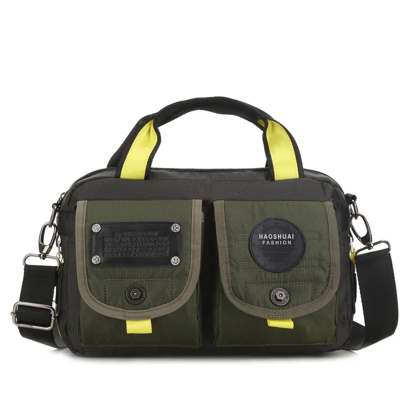Green WOBAG мужская сумка высокого качества водонепроницаемая сумка на плечо Повседневная дорожная сумка через плечо портативная большая Вместительная дорожная сумка - Цвет: Green
