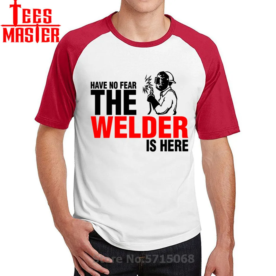 Не бойтесь сварщик здесь Футболка 100% хлопка изготовленные на заказ с коротким