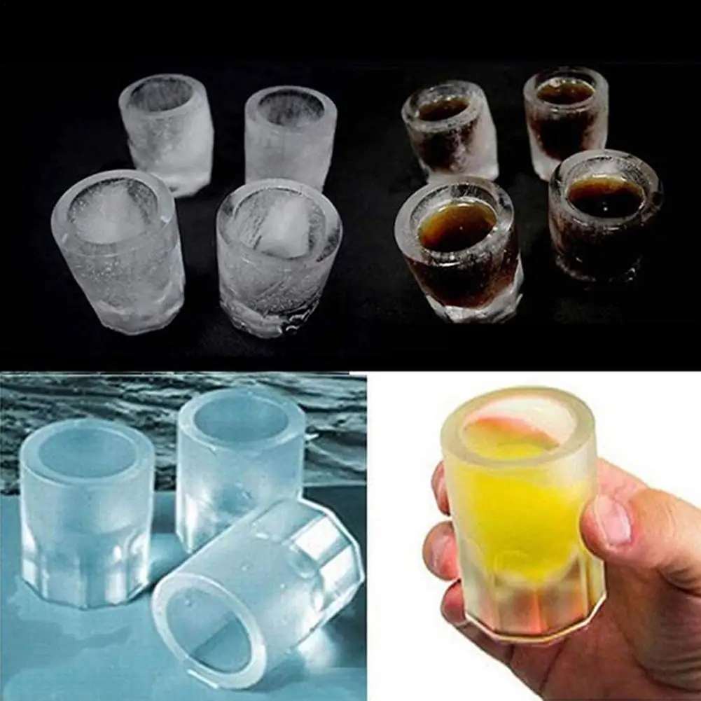 Силиконовая форма для льда Стекло чайник большой формы 4 полости лотки Виски Бар