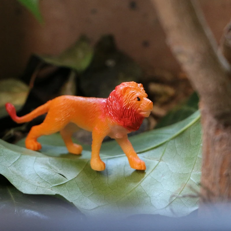 

12 Pack Children's Simulation Wild Animal Model Lion Hippo Elephant Orangutan Animal Forest Toy Decoration