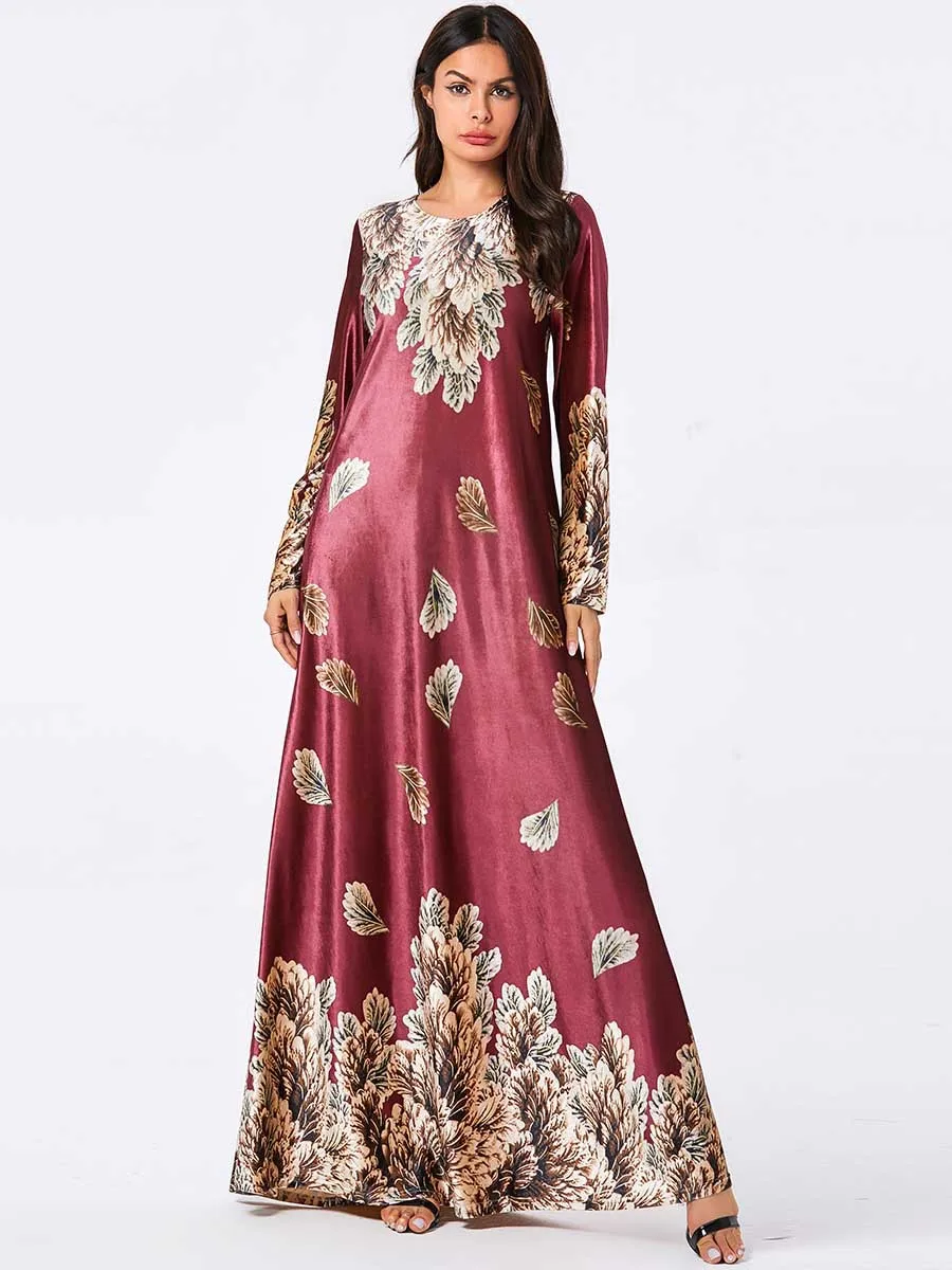 3XL 4XL Vestido Mujer осенне-зимнее бархатное платье макси с вышивкой осенняя одежда для женщин рождественское платье халат Longue Femme Elbise