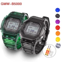sport waterproof siliconetransparent for casio g shock gmw b5000 watch bracelet with protective case rubber strap bezel newest