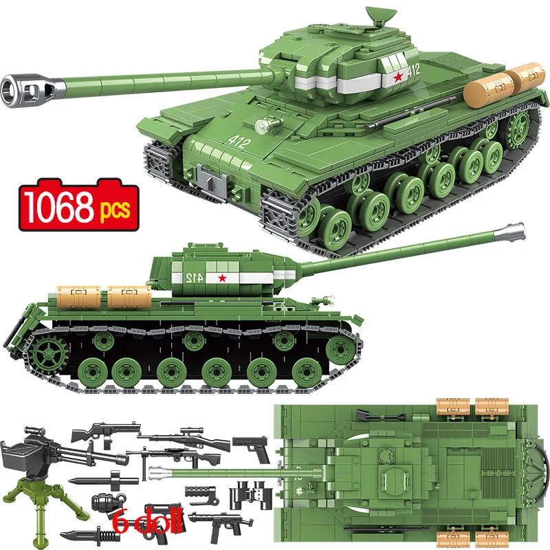 1068 штук военный Советская Россия IS 2M Танк строительные блоки солдат полиции