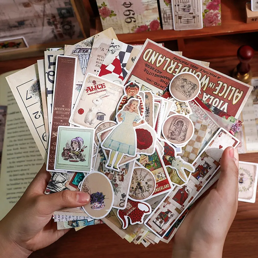 

Collage Material Seal Sticker Paper Material Flake Seal Retro Medieval Design Collage Kit Paper Sulfate Paper Washi Memo