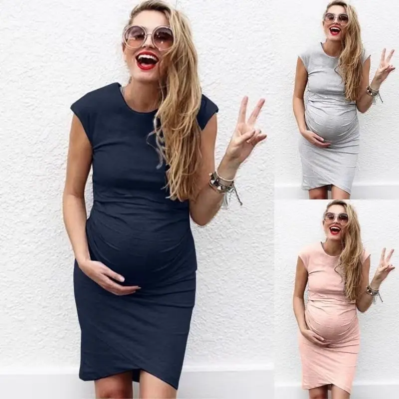 

Pregnancy Autumn Dresses Pregnant Women Sleeveless Bodycon Casual Dress Mother Home Pregnancy Maternity Dress Mummy Clothes