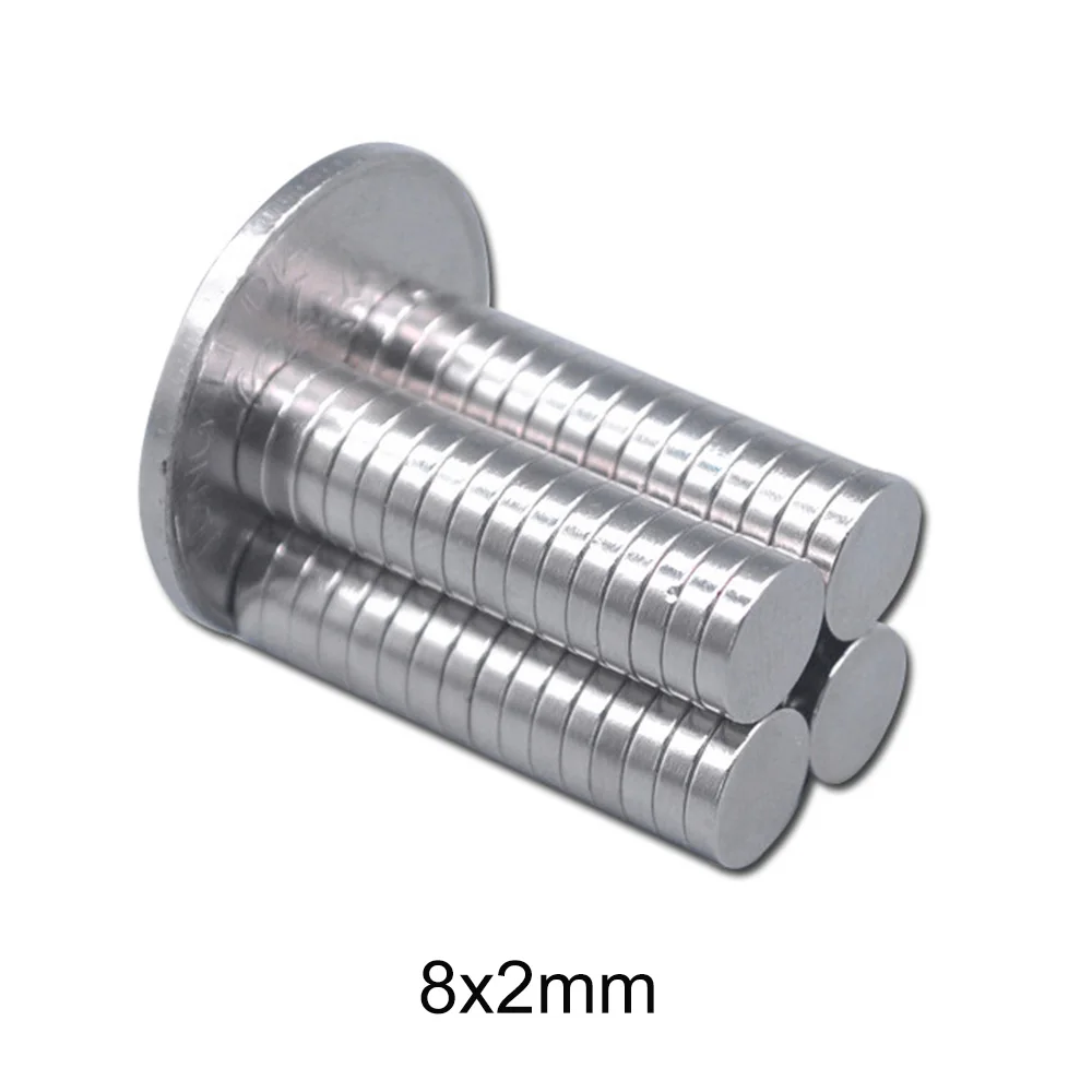 

50~600PCS 8x2 mm Neodymium Magnet 8mmx2mm Permanent Round Magnet strong 8x2mm Super Powerful Magnetic Disc Magnet sheet 8*2 mm