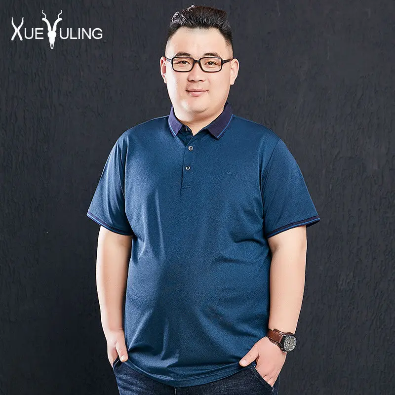 

Fatten men's short sleeve T-shirt fat man loose large summer Polo business casual loose half sleeve T-shirt