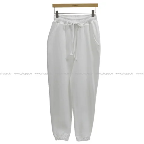 

The day send spring in South Korea with pure cotton and comfortable ivory white casual sport height of tall waist trousers women