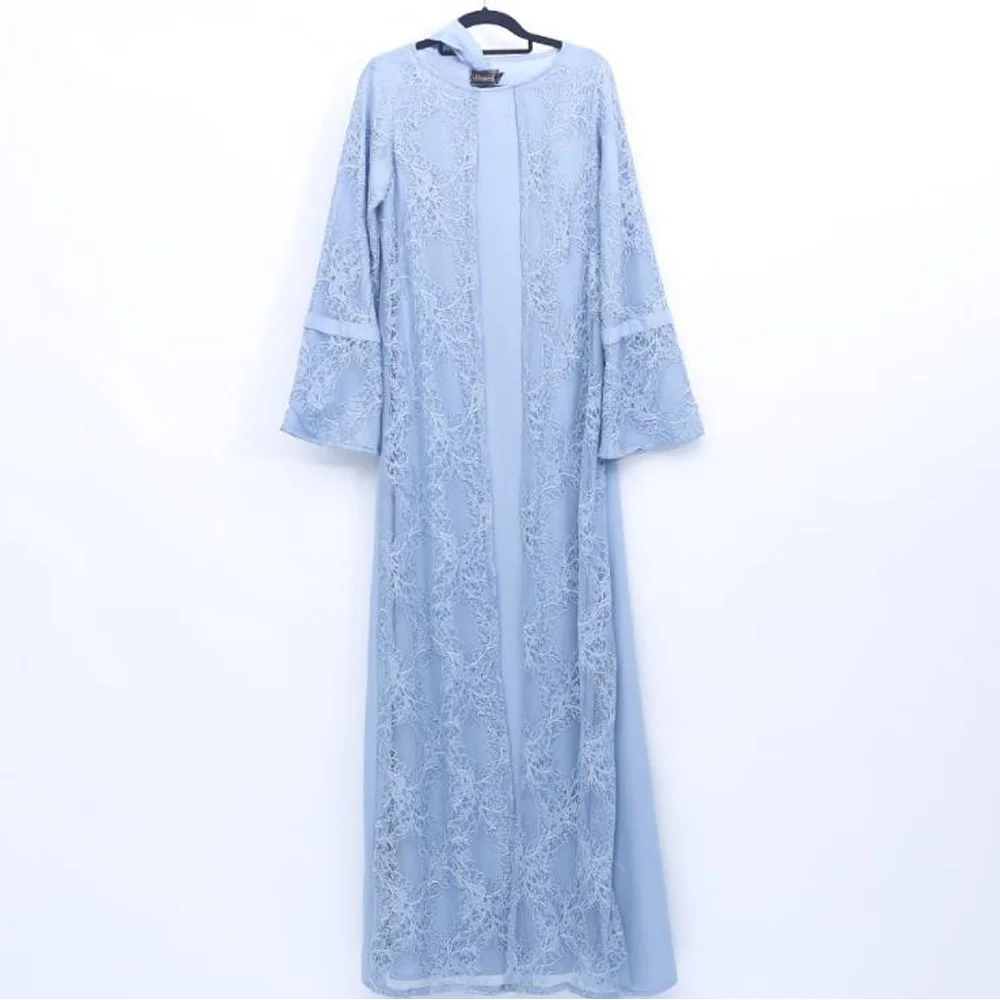 

Elegant Muslim Lace Dubai Abaya Long Dress Turkey Eid Mubarak Vestidos Robe Femme Arabic Turkish Pakistani Dress Caftan Marocain