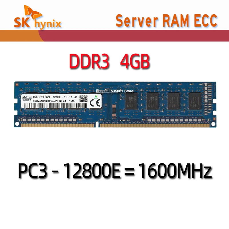 

Hynix DDR3 4GB 8GB 1600MHz PC3-10600E 2Rx8 Pure ECC Server memory RAM