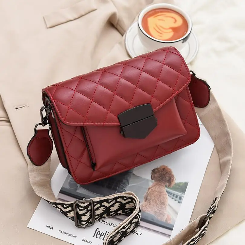 

Сумка-мессенджер Женская универсальная, модный саквояж на плечо большой вместимости, маленькая квадратная сумочка с ромбовидным узором, ле...