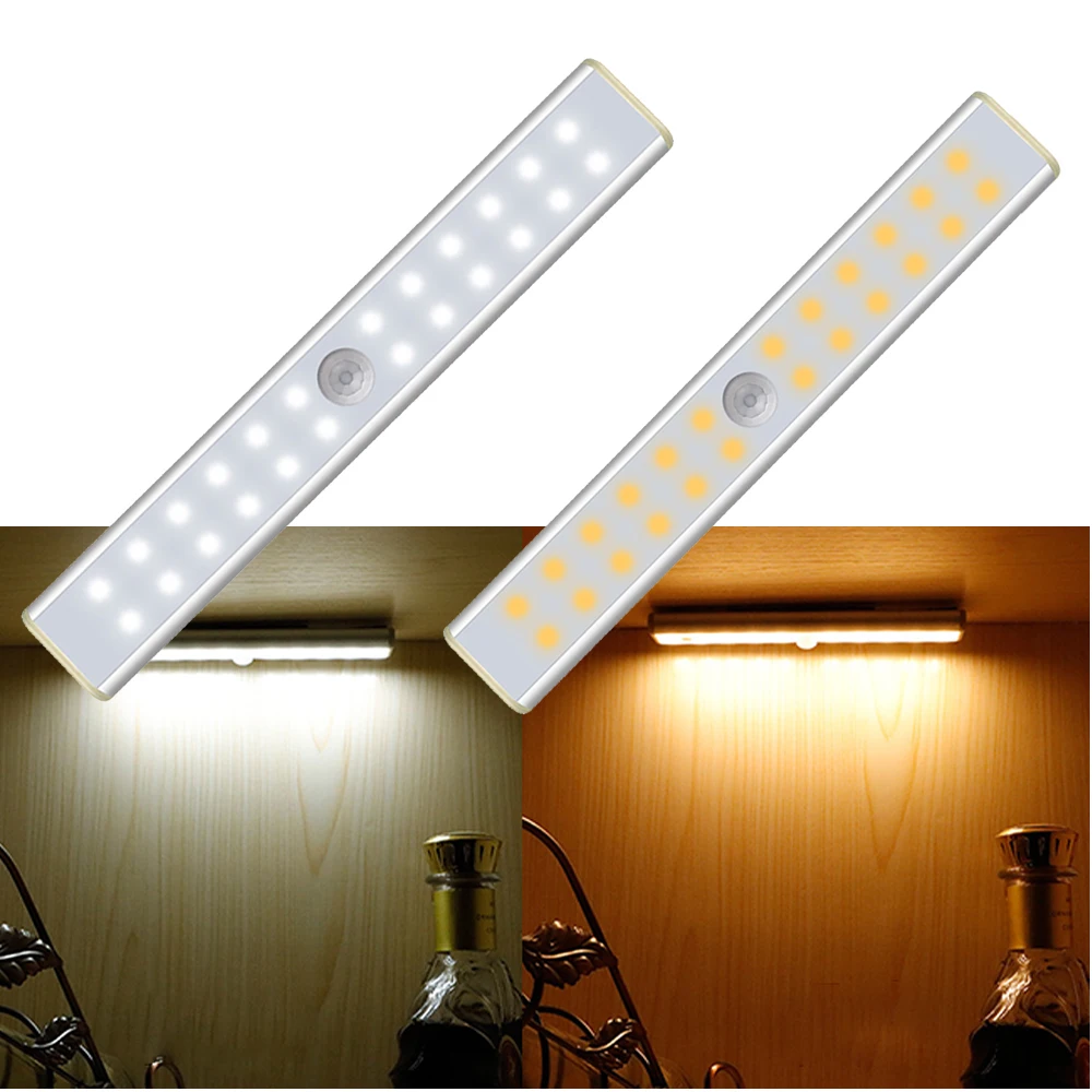 

LED Night Light Motion Sensor Wireless USB Rechargeable Night lamp For Kitchen Cabinet Wardrobe Kitchen Bedroom Lighting