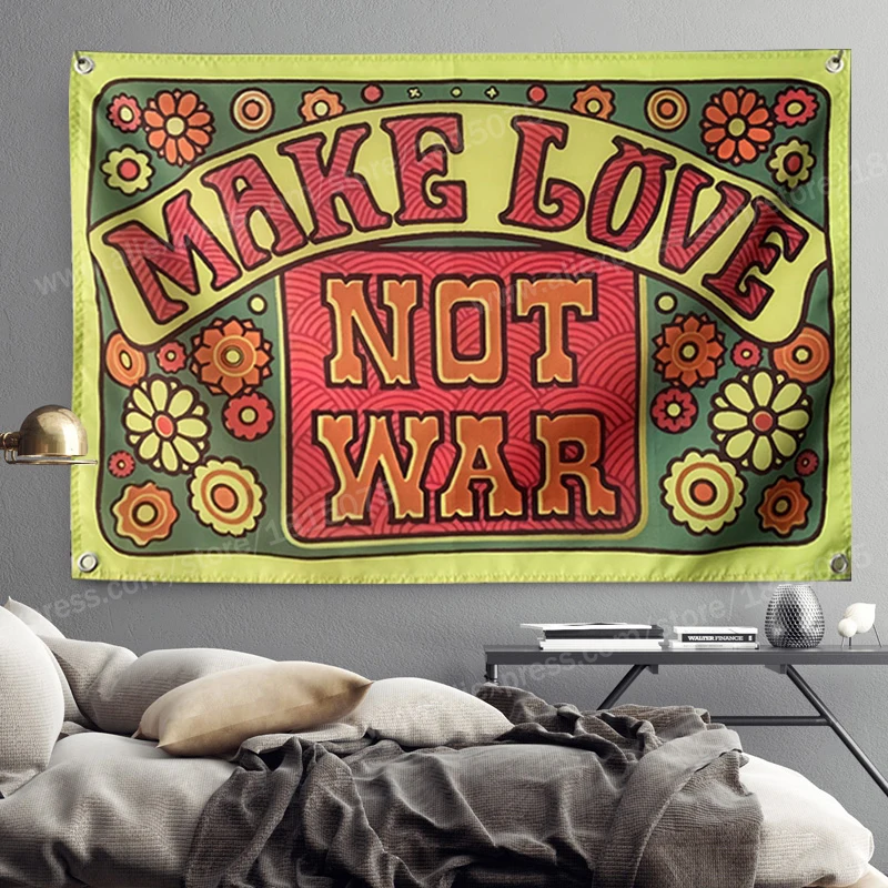 Make Love Not War подвесной флаг баннер мультфильм украшение для дома настенное
