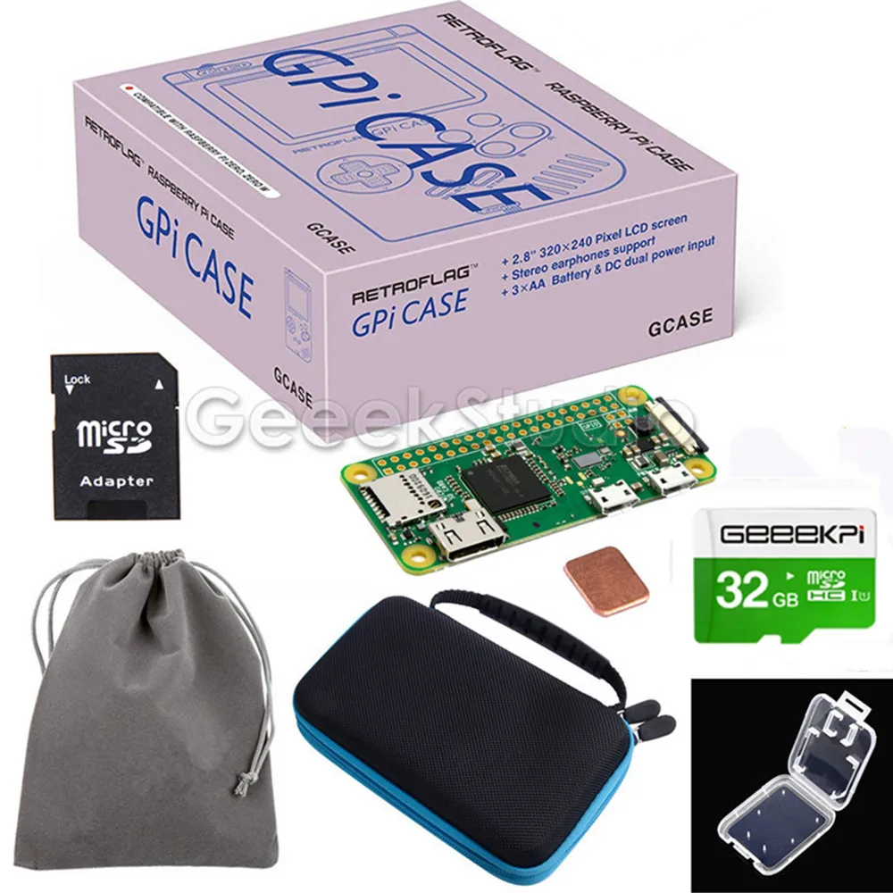 Оригинальный чехол Retroflag GPi набор с 32G микро sd картой сумка для переноски Raspberry Pi Zero