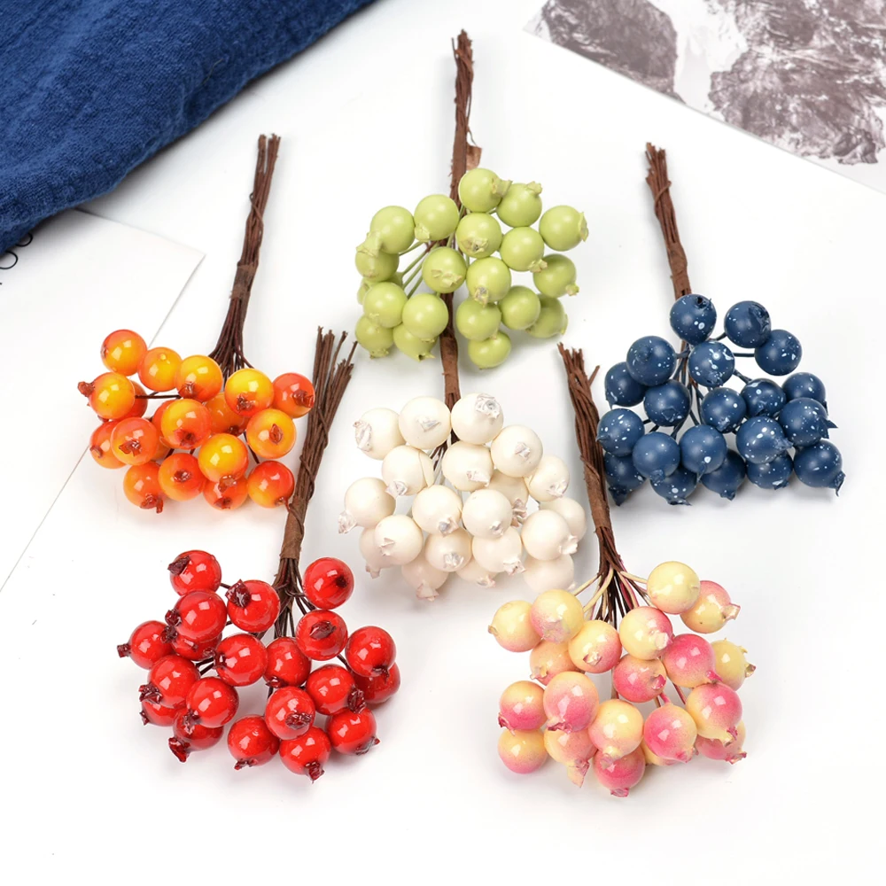 10 шт./лот мини рождественские ягоды искусственные цветы декор для свадьбы