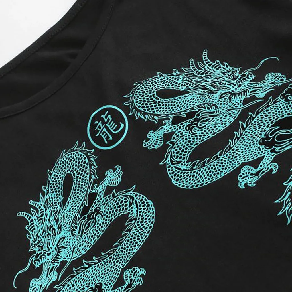 Женская футболка с принтом дракона пуловер коротким рукавом укороченный топ