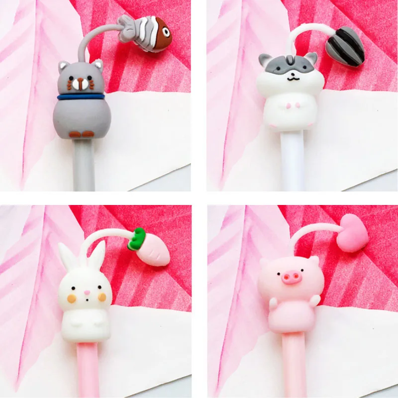 1 предмет милая гелевая ручка Kawaii Cat животных с черными для подписи студента