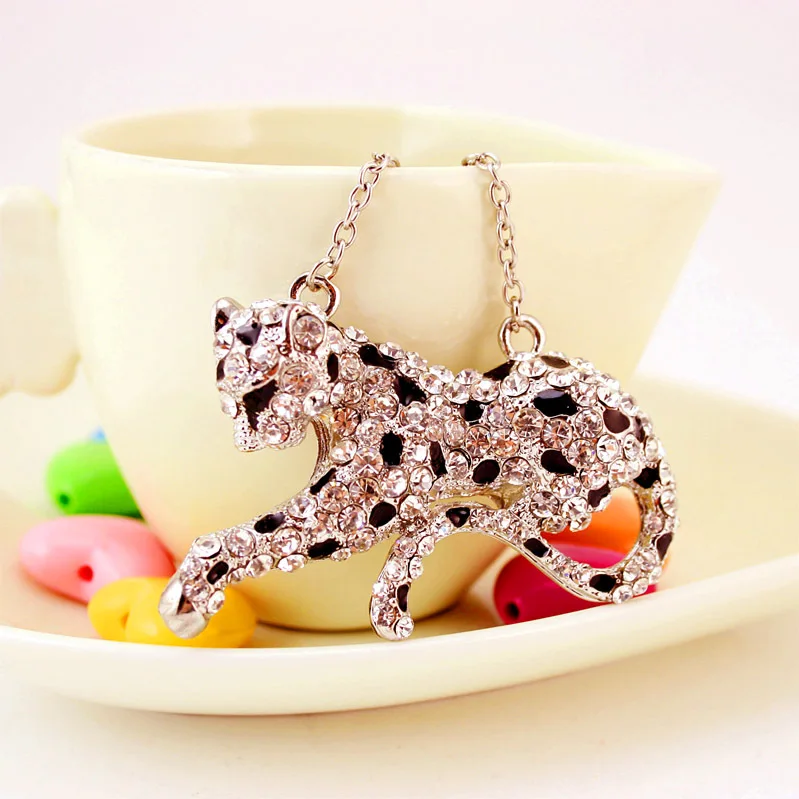 2020 новый модный креативный Гепард брелок животное металлическая подвеска Стразы