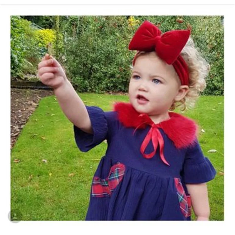 

SHUANGR для новорожденных и маленьких девочек и повязка на голову для малышей большой бант повязка на голову; Милая однотонная Эластичный Тюрбан; Бант для волос; Обёрточная бумага головной убор