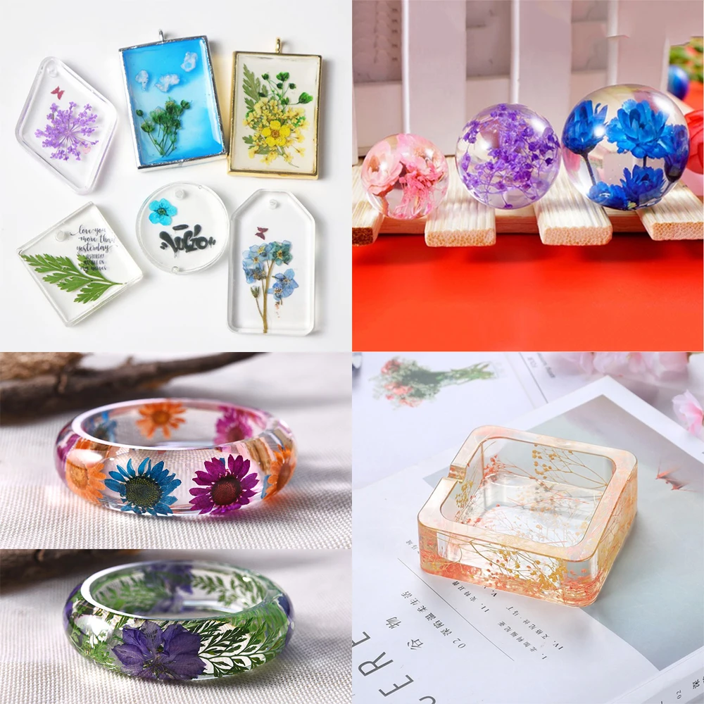 Сушеные цветы УФ-смола декоративные натуральные наклейки 3D искусственные