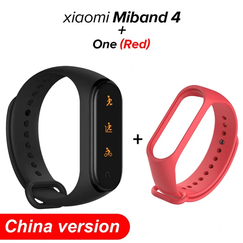 add Red Strap Глобальная версия Mi Band 4, смарт-браслеты Miband 4, браслет, пульсометр, фитнес, 135 мА/ч, цветной, Bluetooth 5,0, спортивный, водонепроницаемый браслет - Цвет: add Red Strap