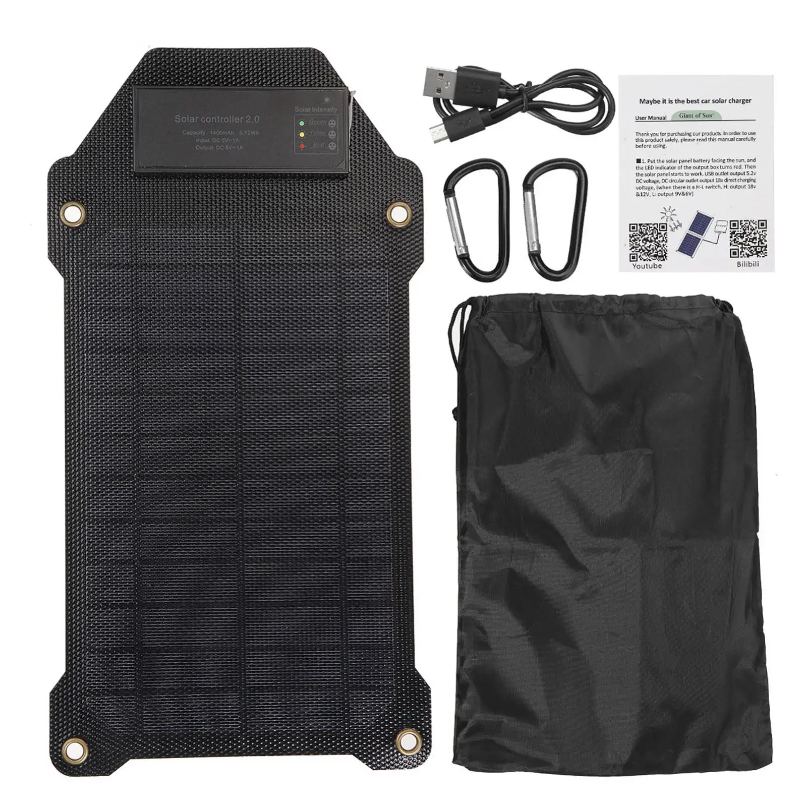 10W Portable Solar Charger 5V/1A Waterproof Panel with USB Port Compatible Power Station Cell Phone | Электроника